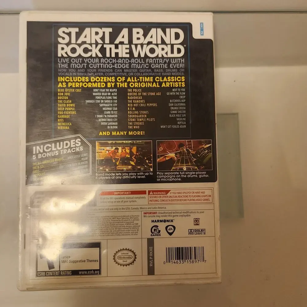 Wii Rock Band Video Game With Instruction Book Tested Works